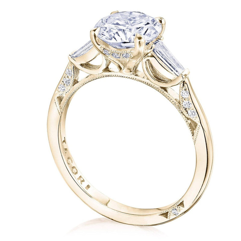 Round 3-Stone Engagement Ring