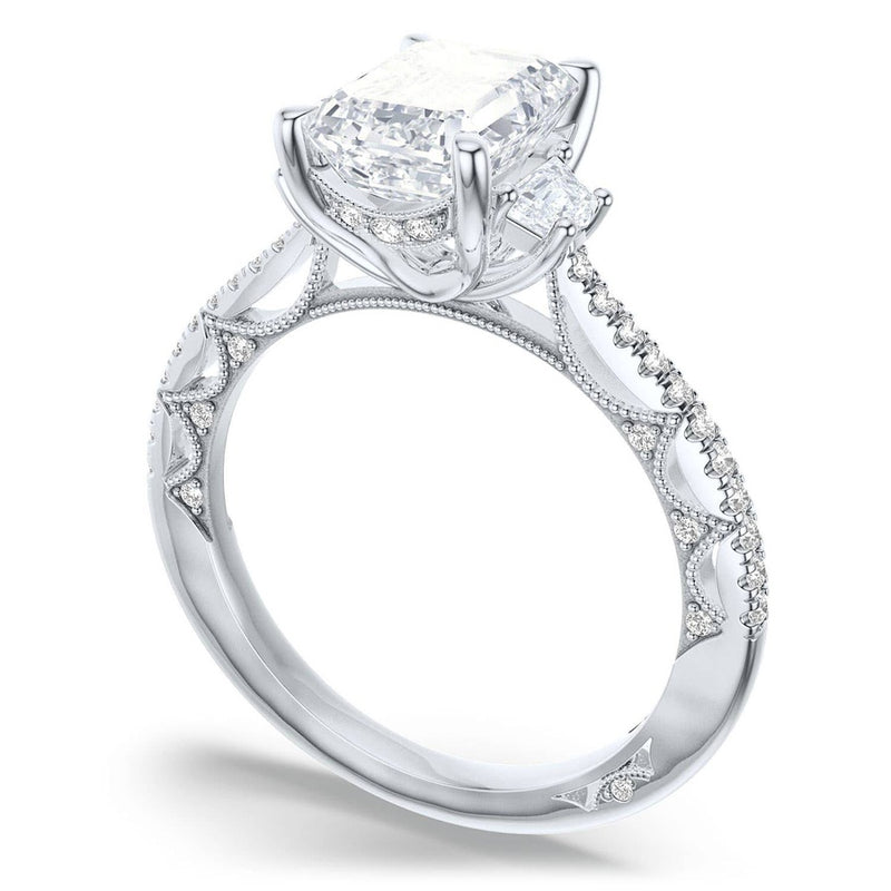 Emerald 3-Stone Engagement Ring