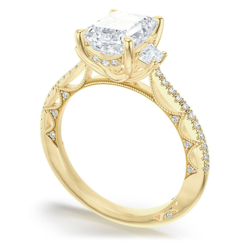 Emerald 3-Stone Engagement Ring