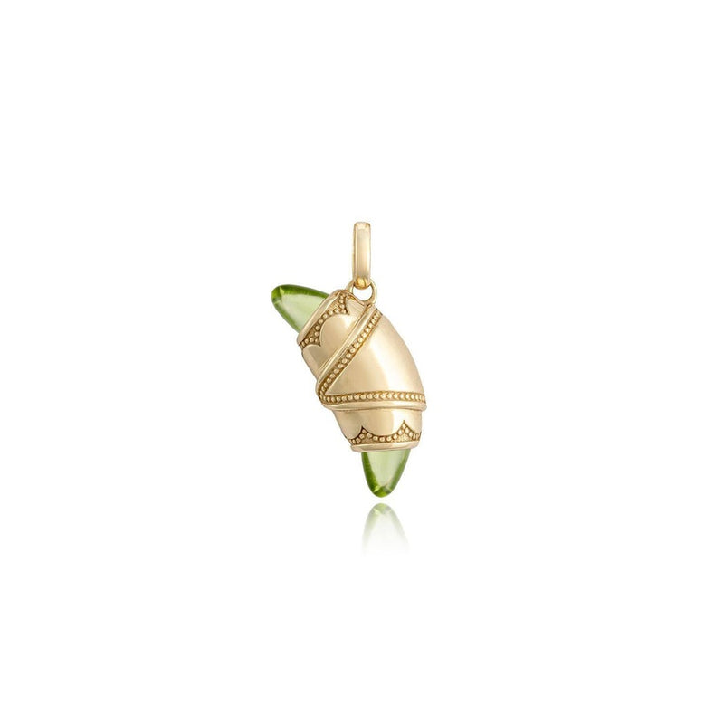 Peridot Crescent Cookie Charm in 14kt Yellow Gold