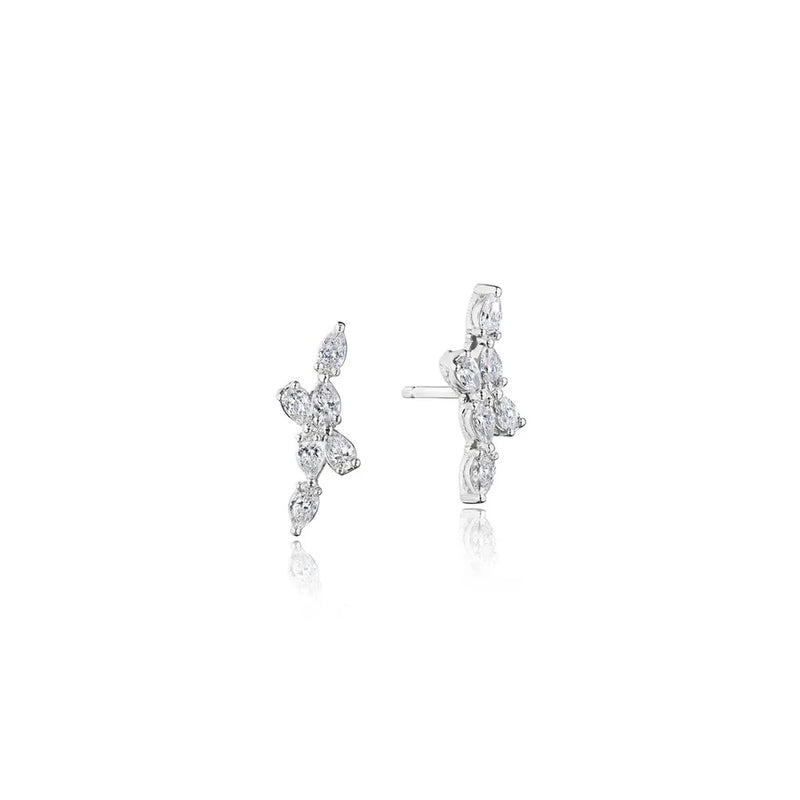 Pear Diamond Earrings in 18k White Gold