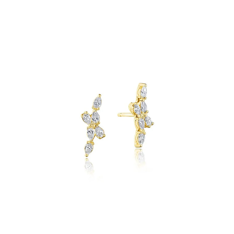 Pear Diamond Earrings in 18k Yellow Gold