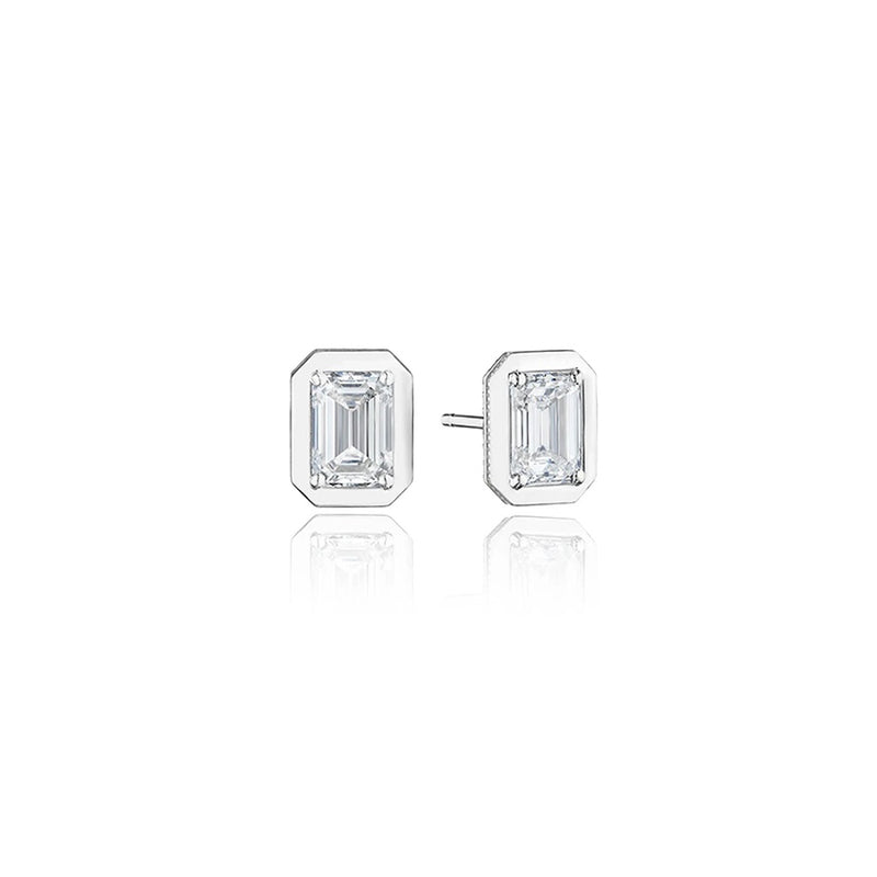 Emerald Diamond Stud Earring - 2.07ct
