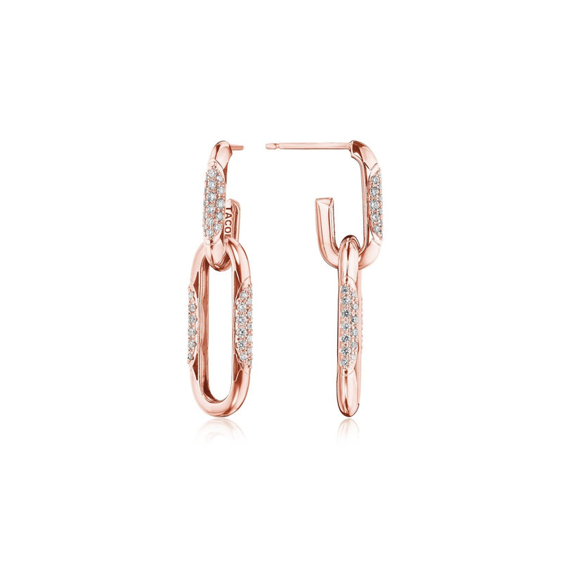 Double Link Earrings, Diamonds