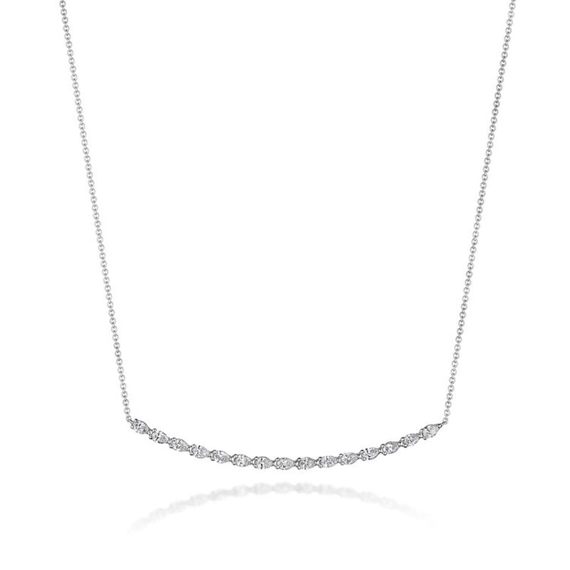 Pear Diamond Necklace in 18kt White Gold