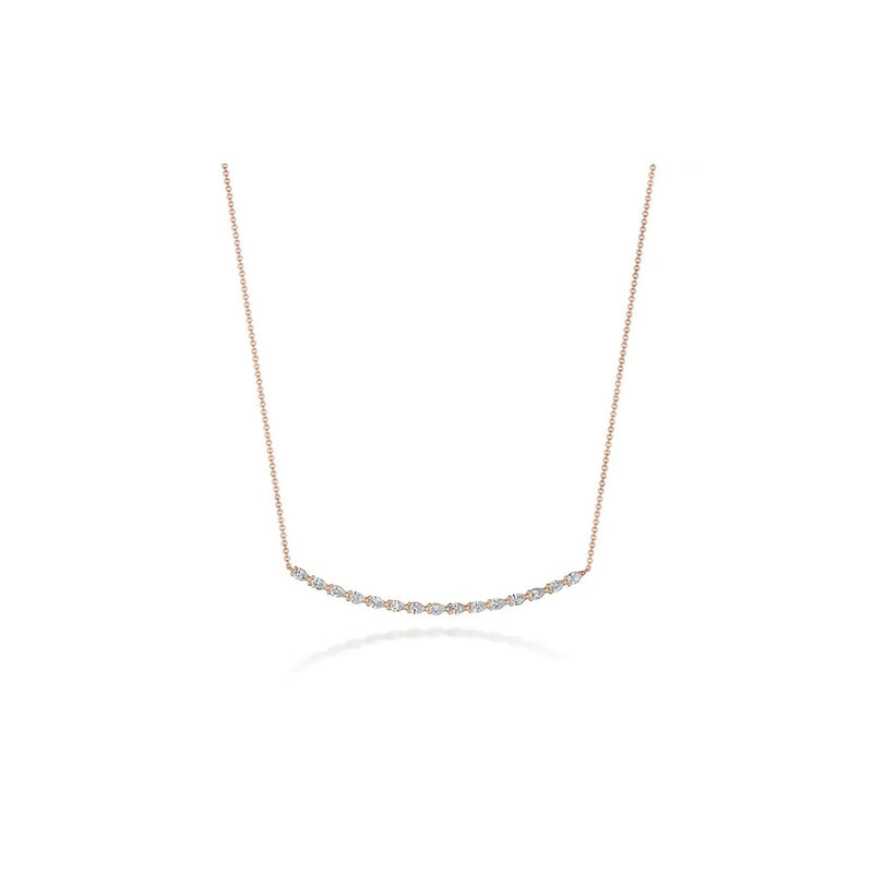 Pear Diamond Necklace in 18k Rose Gold