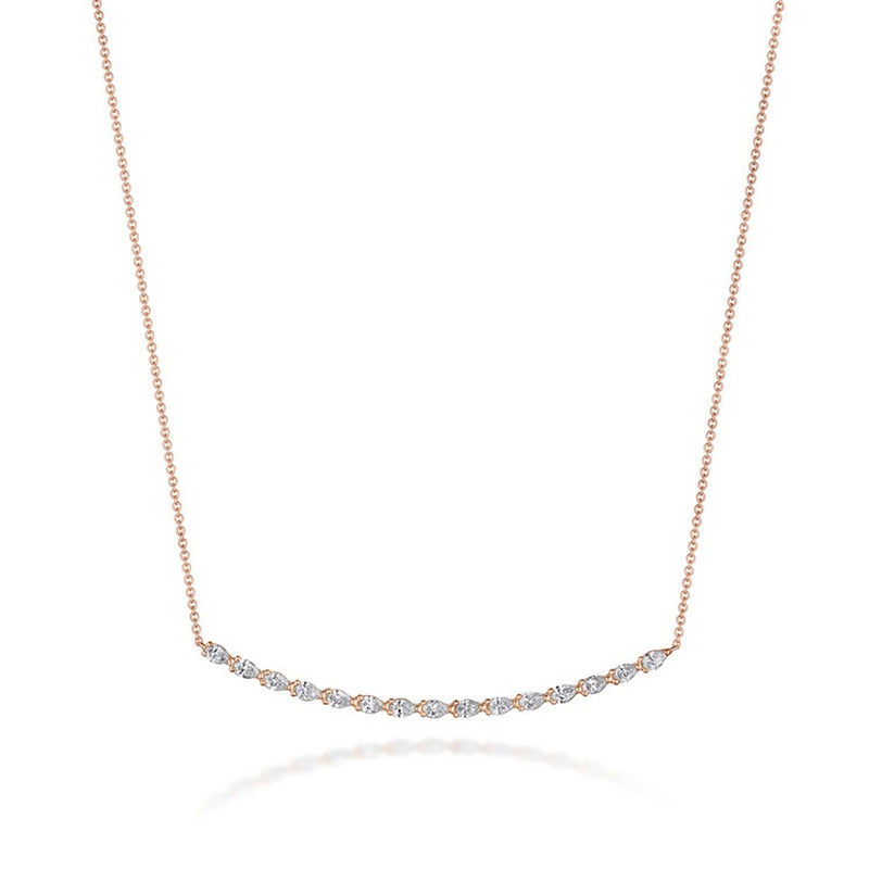 Pear Diamond Necklace in 18kt Rose Gold