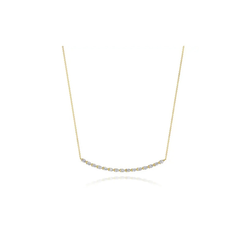 Pear Diamond Necklace in 18k Yellow Gold