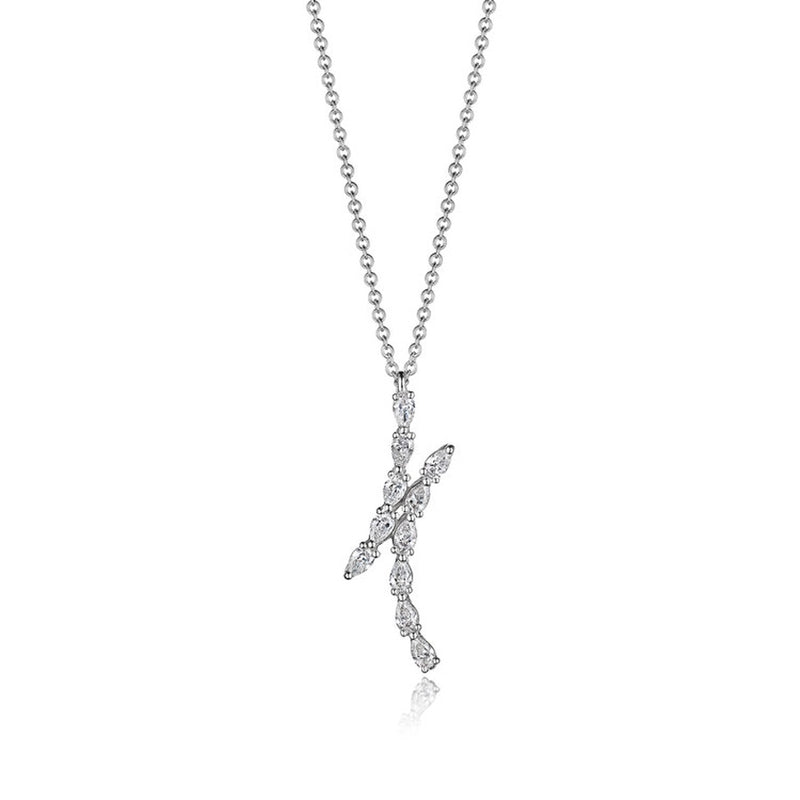 Pear Diamond Pendant in 18kt White Gold