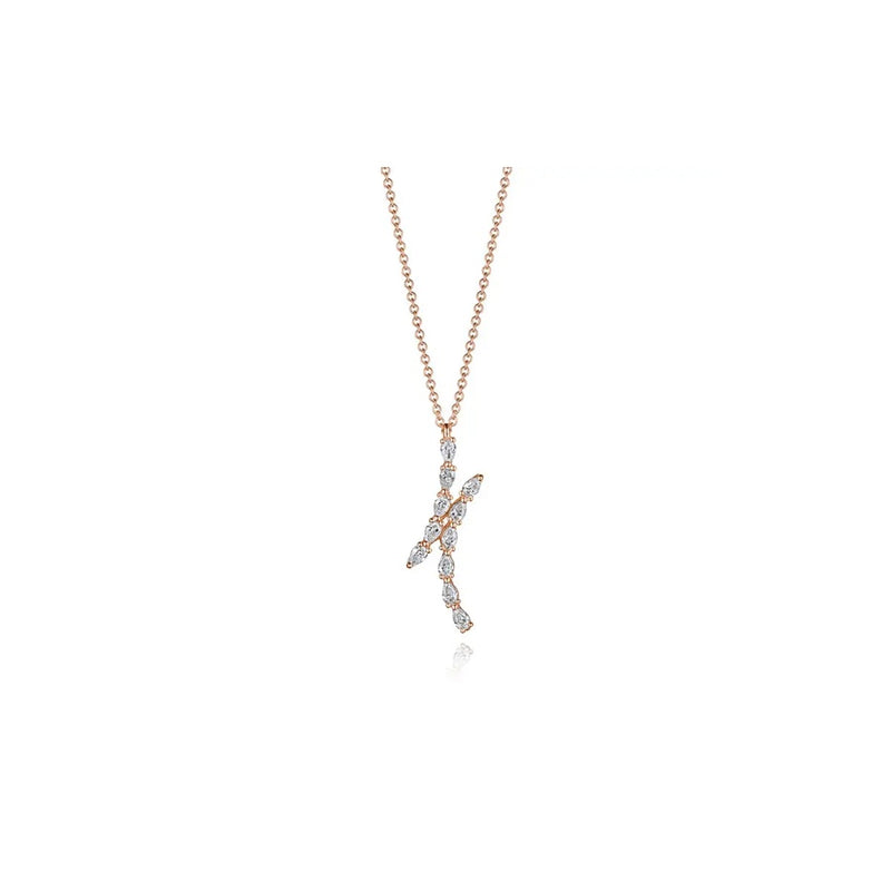 Pear Diamond Pendant in 18k Rose Gold