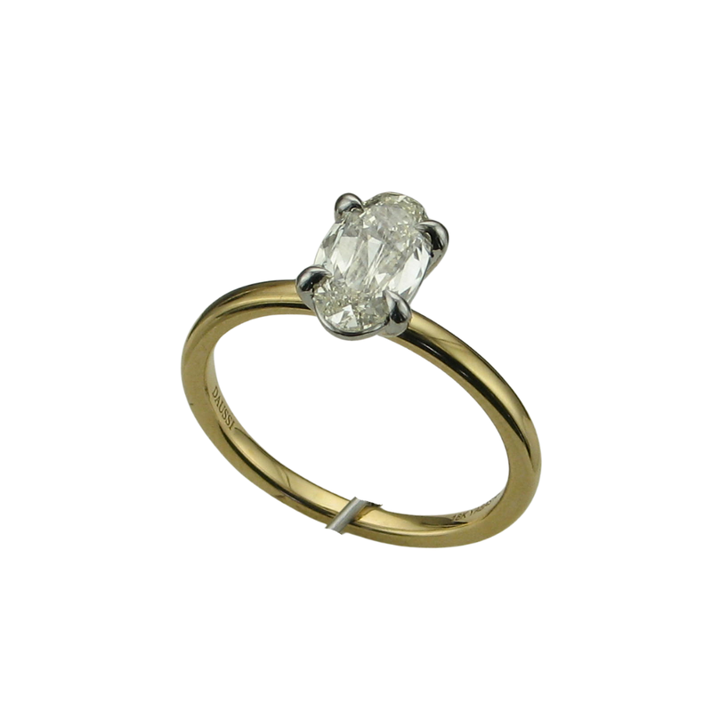 Stunning 18K Yellow & White Gold Solitaire Prong Engagement Rings
