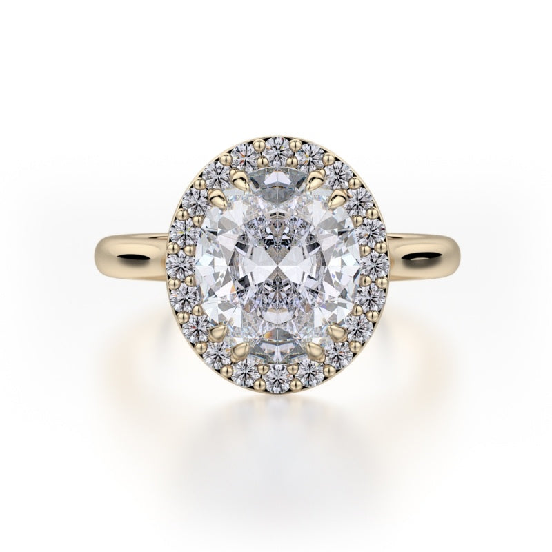 18KY 0.28CTW OVAL HALO