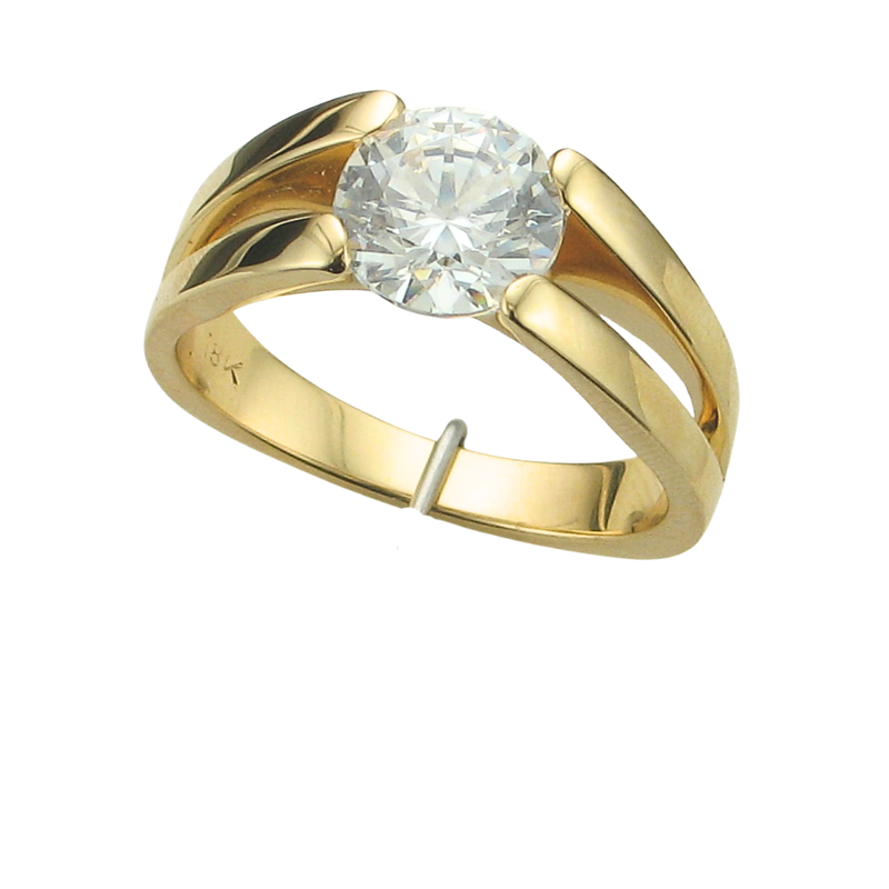 1.00CT 18KY SOLITAIRE E/R