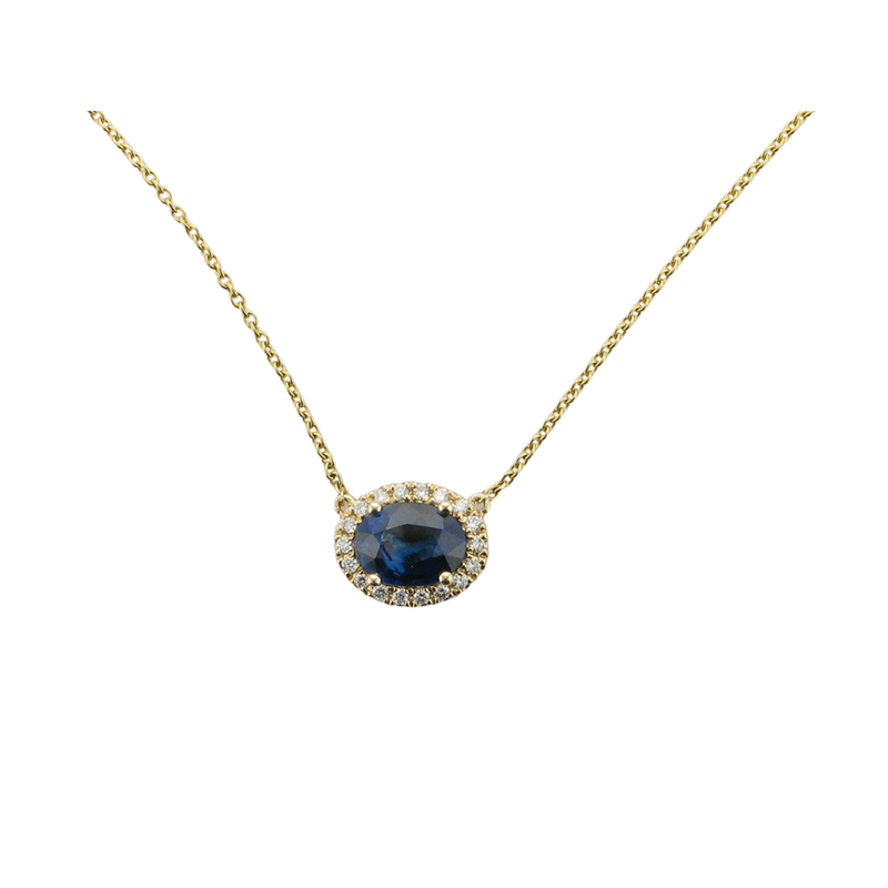 1.45CT SAPP 18=.12CTW SI GH 14KY NECKLACE