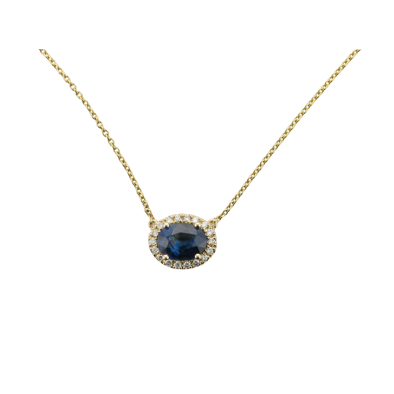 1.45CT SAPP 18=.12CTW SI GH 14KY NECKLACE