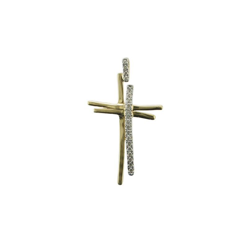 20=.15TW SI H 14KY CROSS PENDANT
