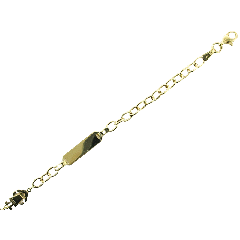 6" ID/GIRL CHARM 14KY BRACELET