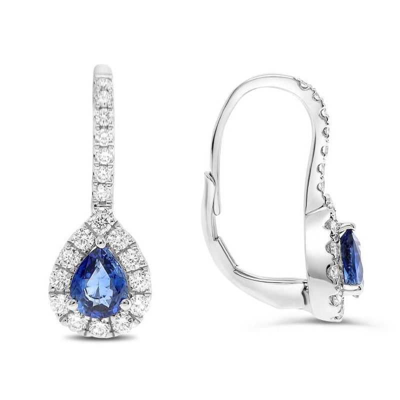 1.38CTW SAPP 44=.45CTW SI GH 18KW EARRINGS
