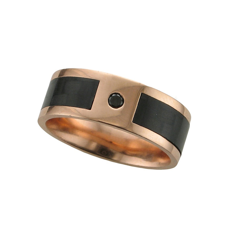 8MM 14KR BLK CARBON F. .07 BLK DIAMOND