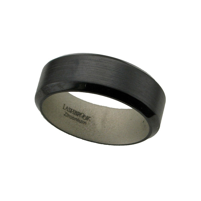8MM BLK ZIRCONIUM W/BRIGHTNICKEL SLEEVE BAND