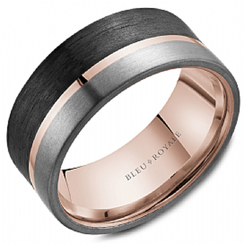 9MM 14KR/BLK CARBON/TANTALUM BAND