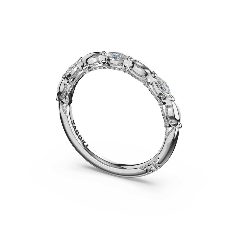 Marquise Pattern Band in 18kt White Gold