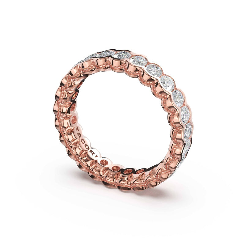Semi-Bezel Eternity Band in 14kt Rose Gold