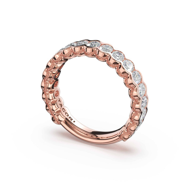 Semi-Bezel Eternity Band in 18kt Rose Gold