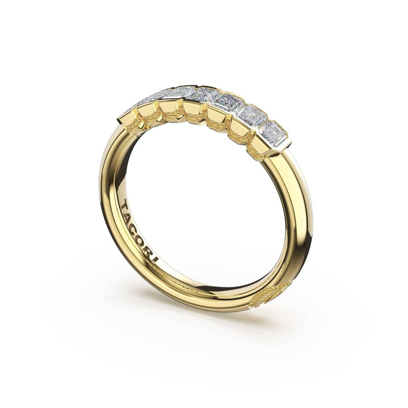 Semi-Bezel Band in 14kt Yellow Gold