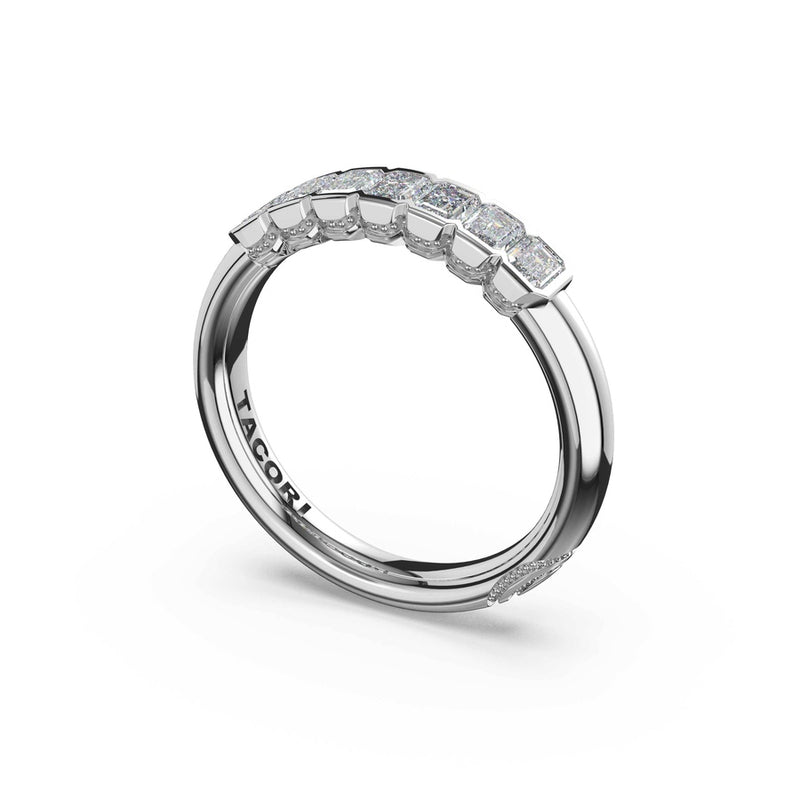 Semi-Bezel Band in 14kt White Gold