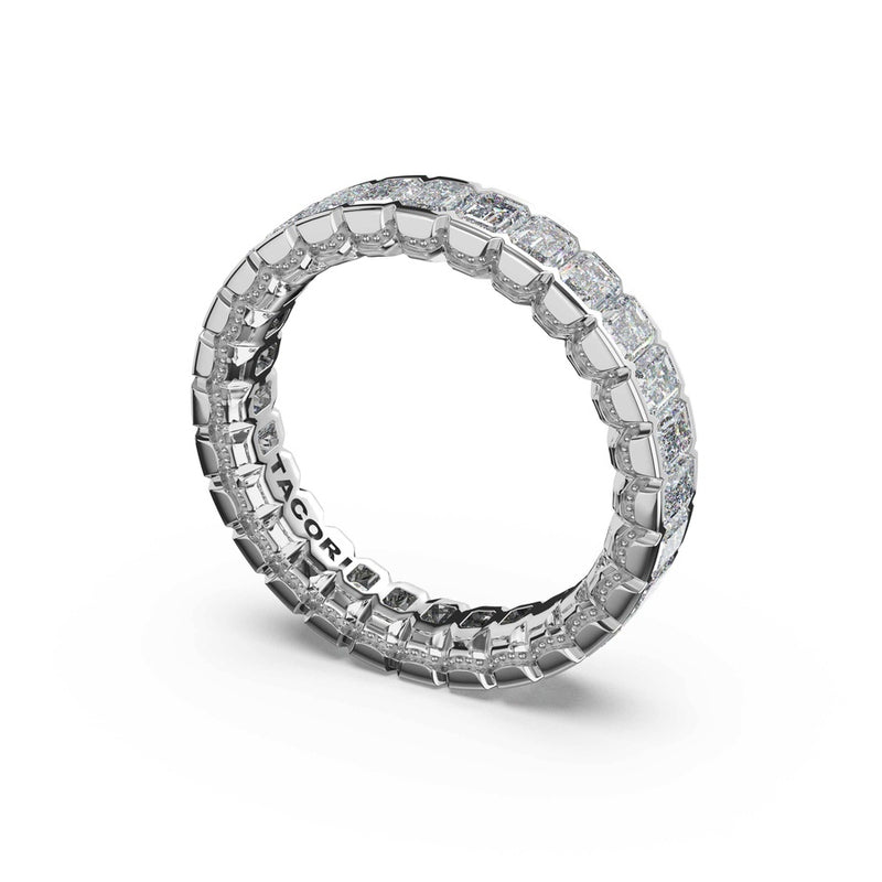 Semi-Bezel Band in 14kt White Gold