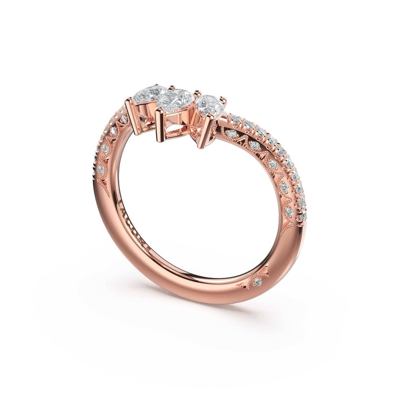 Pear Contour Wedding Band in 18kt Rose Gold