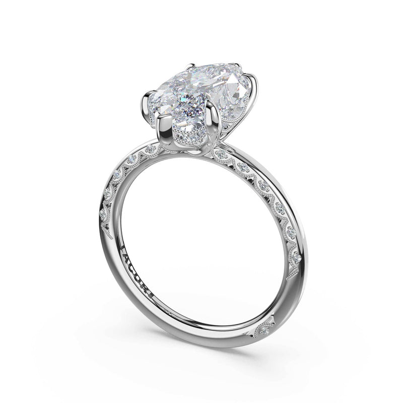 High-Polish Marquise Solitaire Engagement Ring in Platinum