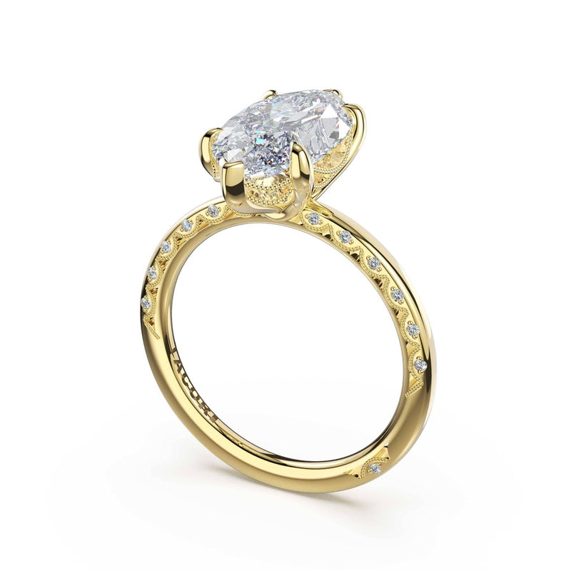 High-Polish Marquise Solitaire Engagement Ring in 18kt Yellow Gold