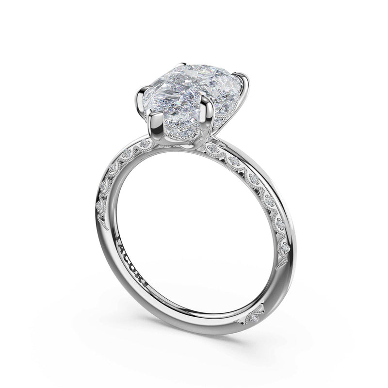 High-Polish Pear Solitaire Engagement Ring in Platinum
