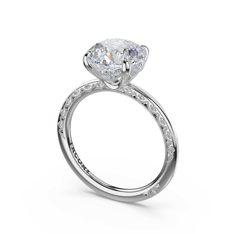 High-Polish Round Solitaire Engagement Ring in Platinum