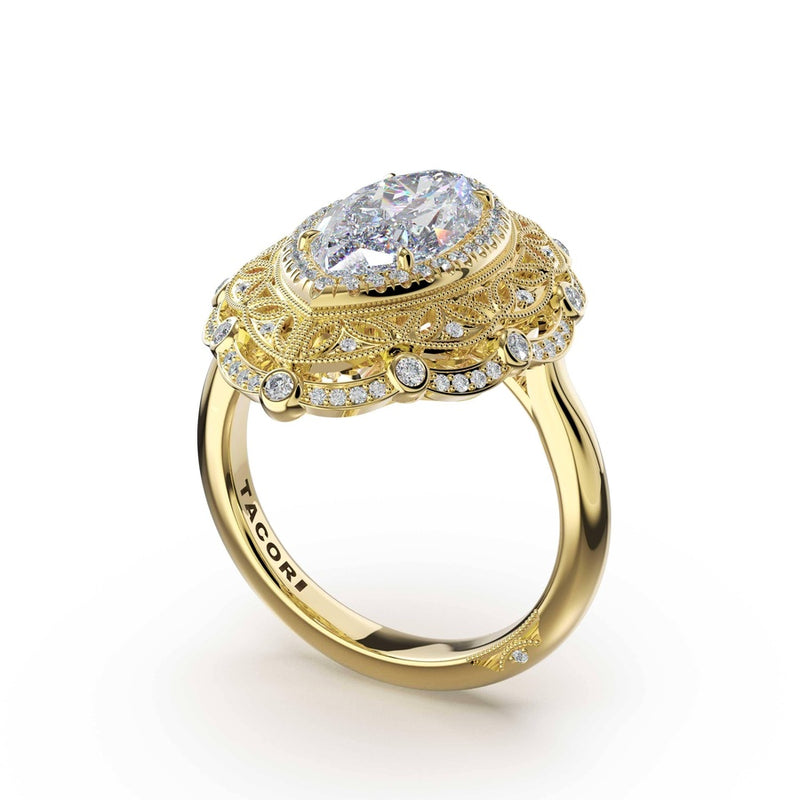 Marquise Estate Diamond Engagement Ring in 14kt Yellow Gold
