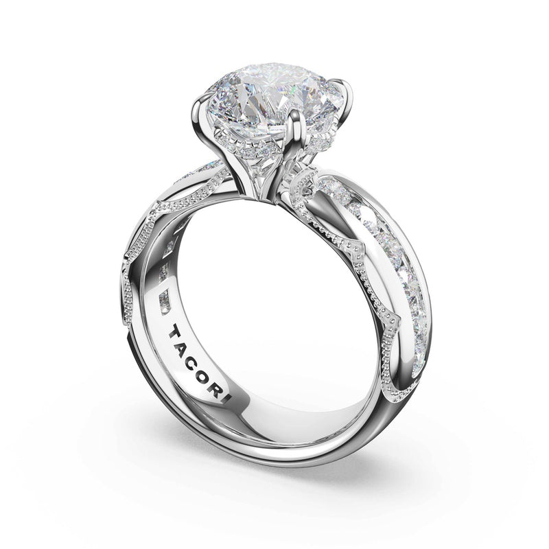 Channel-Set Round Solitaire Engagement Ring in Platinum
