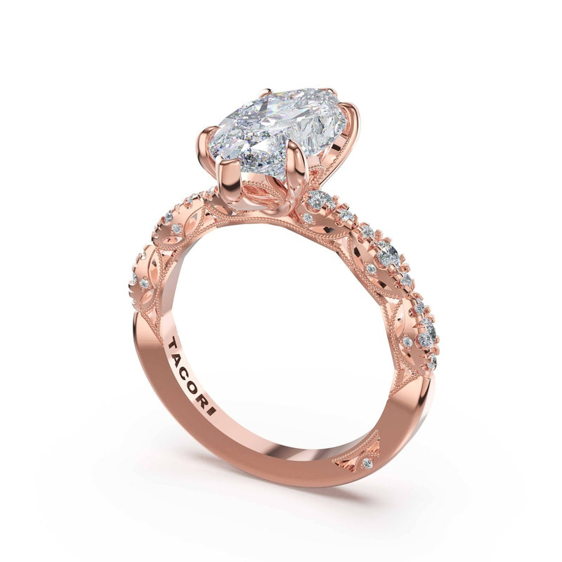 Sculptural Marquise Solitaire Engagement Ring in 18kt Rose Gold