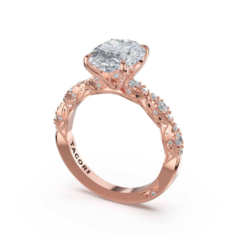 Sculptural Oval Solitaire Engagement Ring in 18kt Rose Gold