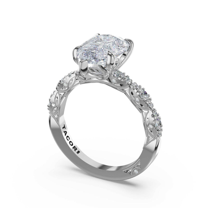 Sculptural Pear Solitaire Engagement Ring in 14kt White Gold