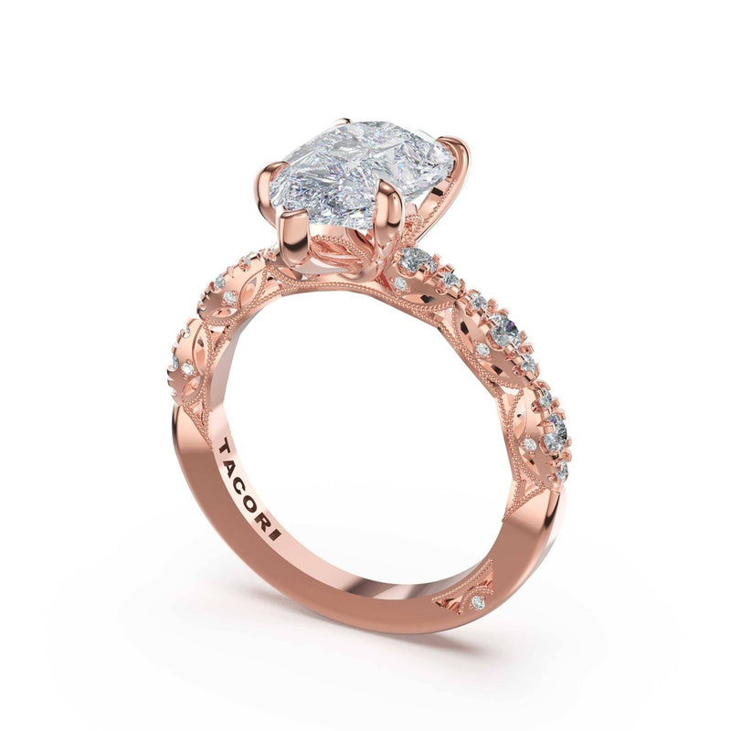 Sculptural Pear Solitaire Engagement Ring in 18kt Rose Gold