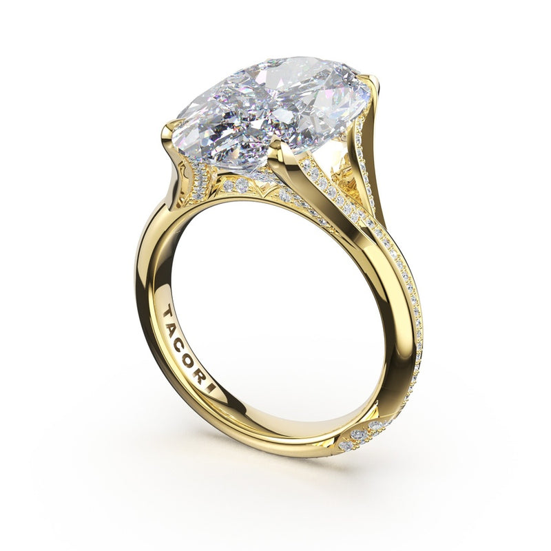 Oval Pavé Solitaire Ring