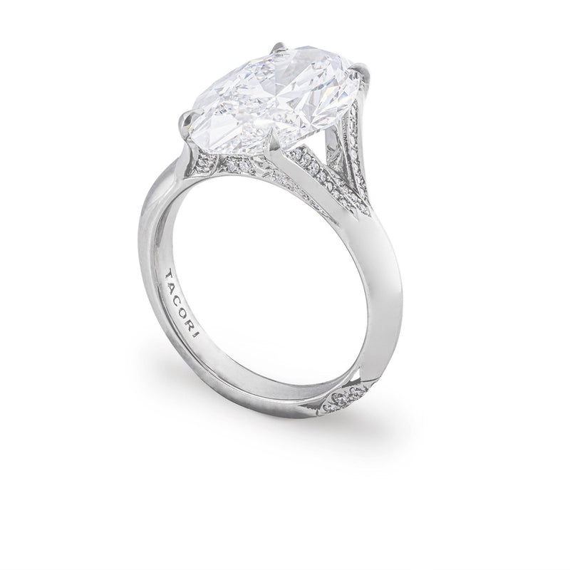 Oval Pavé Solitaire Ring