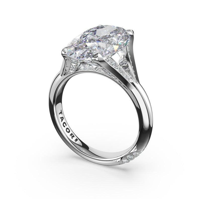 Oval Pavé Solitaire Ring