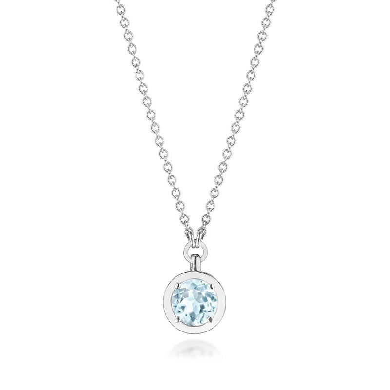 Sky Blue Topaz Necklace - 0.7ct in 14kt Yellow Gold
