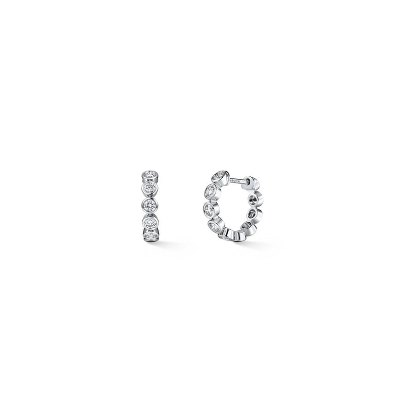 Memoire Bezel Diamond Hoops Small Earrings CHHO14315158W72000