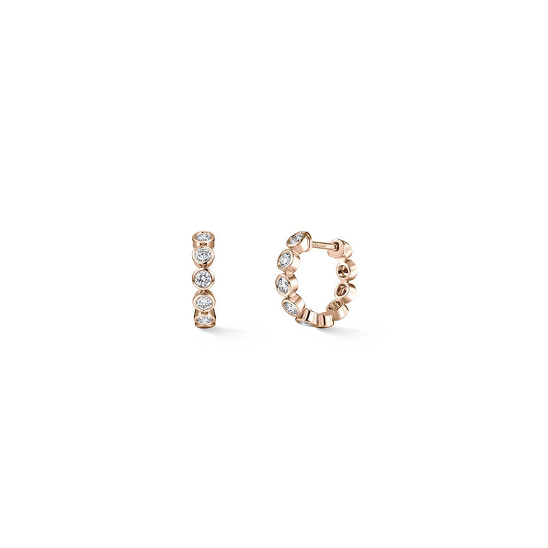 Memoire Bezel Diamond Hoops Small Earrings CHHO14315158R72000