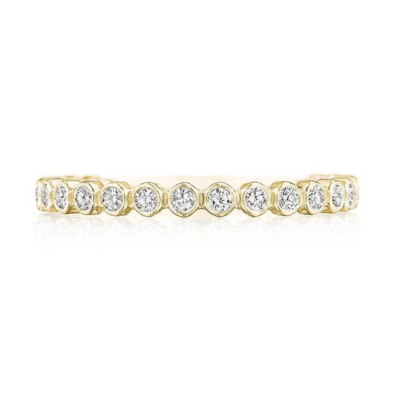Round Bezel Droplet Wedding Band with Diamond