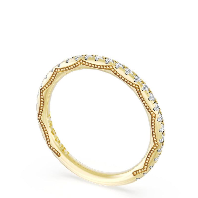 French Pavé Diamond Wedding Band, 2.0mm